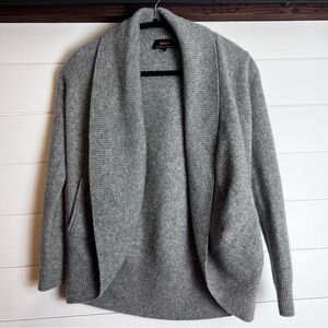 Quince Mongolian Cashmere Open Cardigan Sweater, XS, Grey